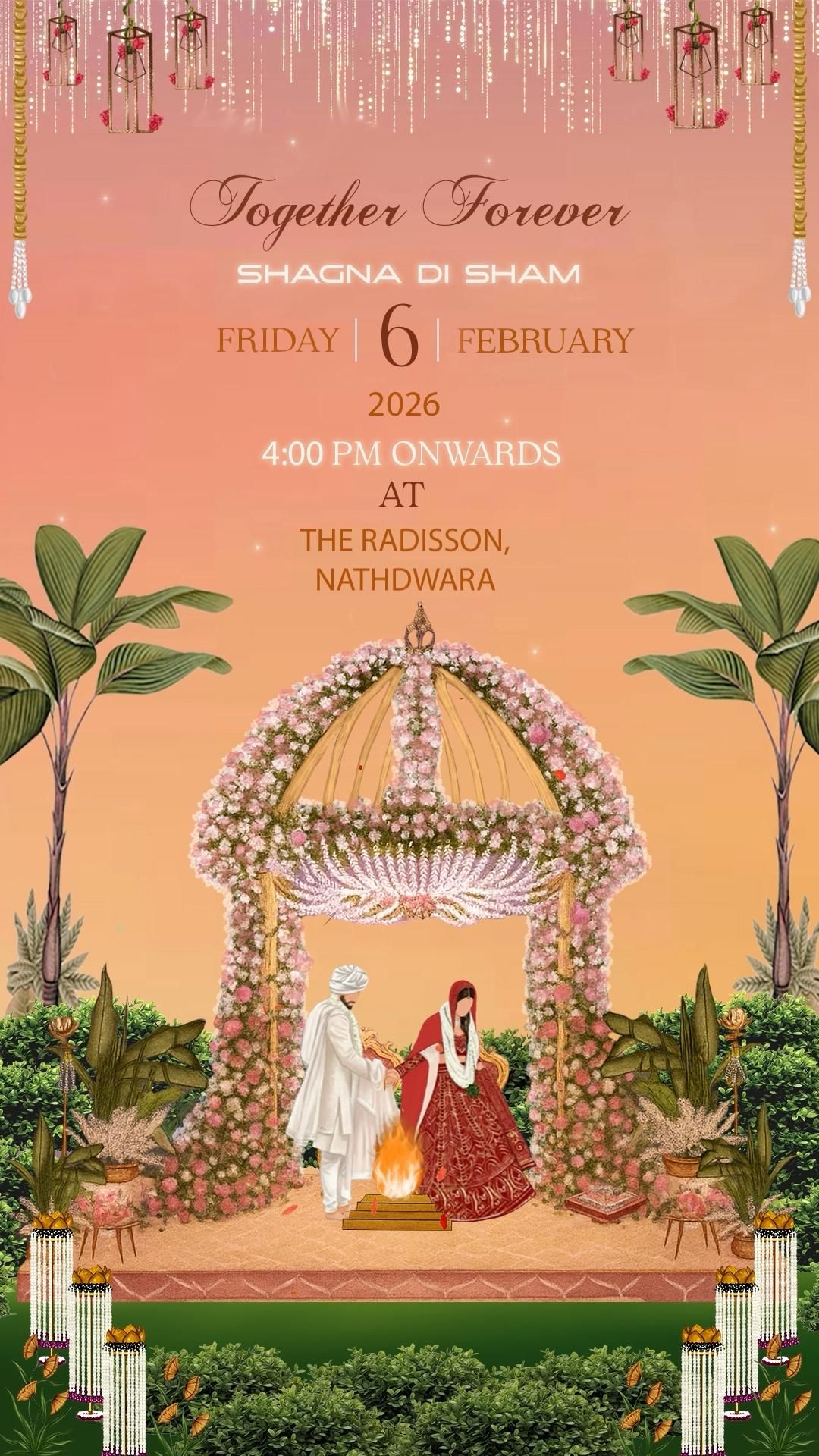 Wedding Invitation — Floral Mandap Theme🌸