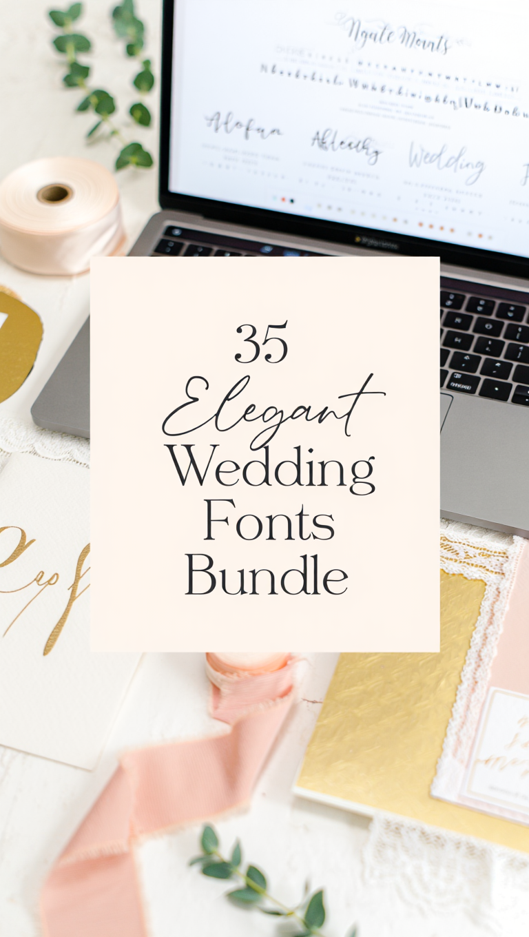 35 Wedding Fonts Bundle — Elegant Scripts, Serifs & Logo Kits