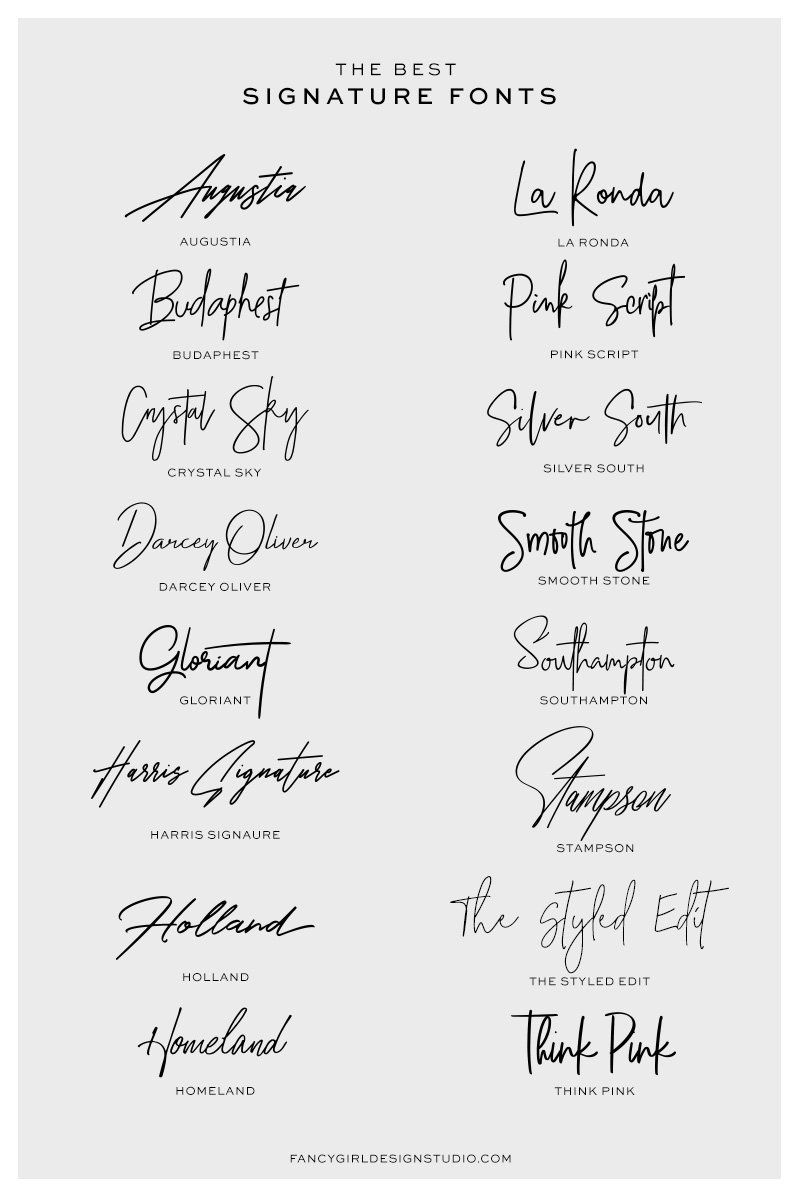 The Best Signature Fonts — Fancy Girl Design Studio