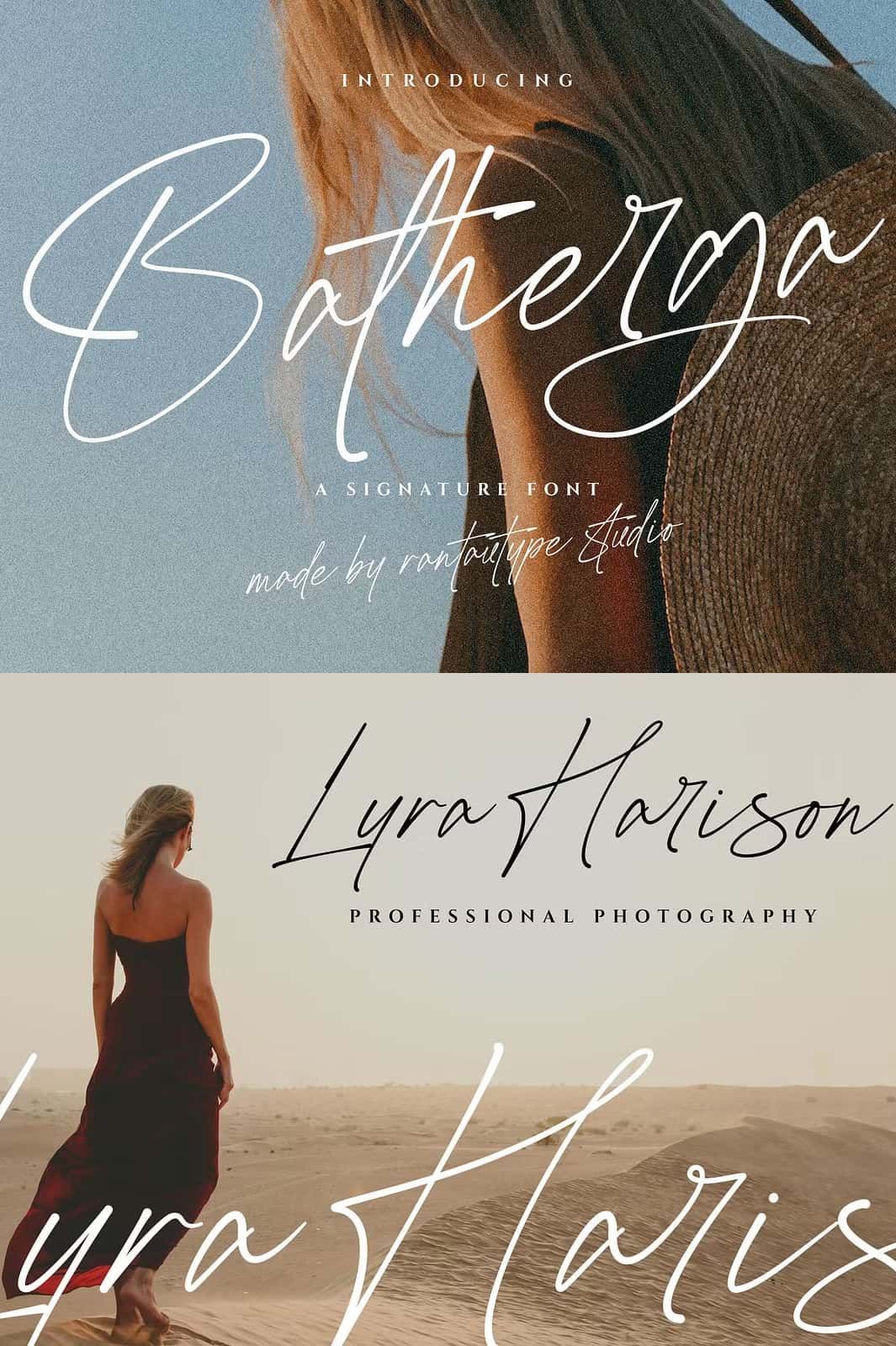 Batherga Signature Font — Leasted — Graphics Template Resources
