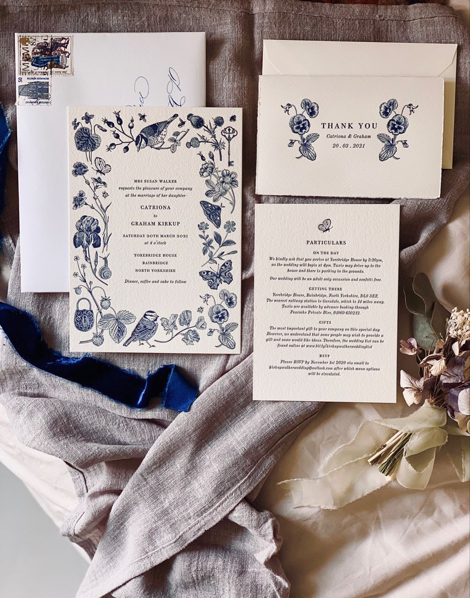 Custom letterpress wedding invitations and stationery by Artcadia.co.uk