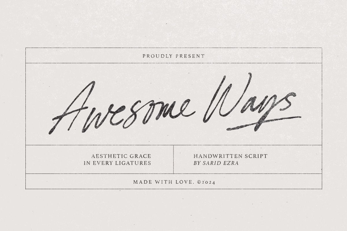 Awesome Ways — Ligature Script by Sarid Ezra | Creative Market