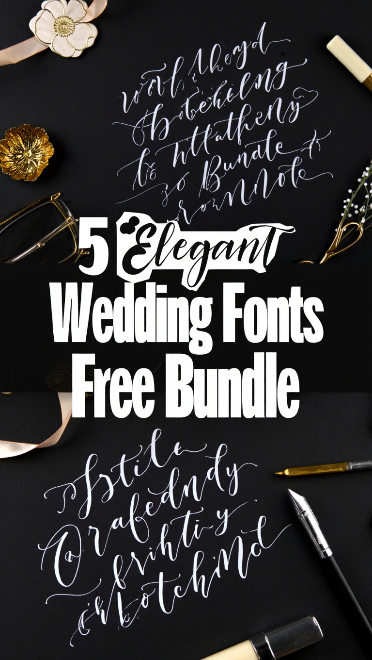 5 Elegant Wedding Fonts & Scripts — Free Bundle