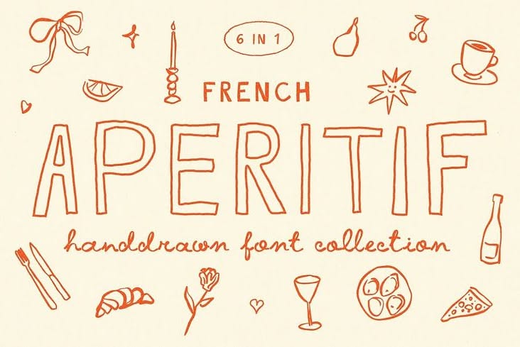 French Aperitif Quirky Font Family