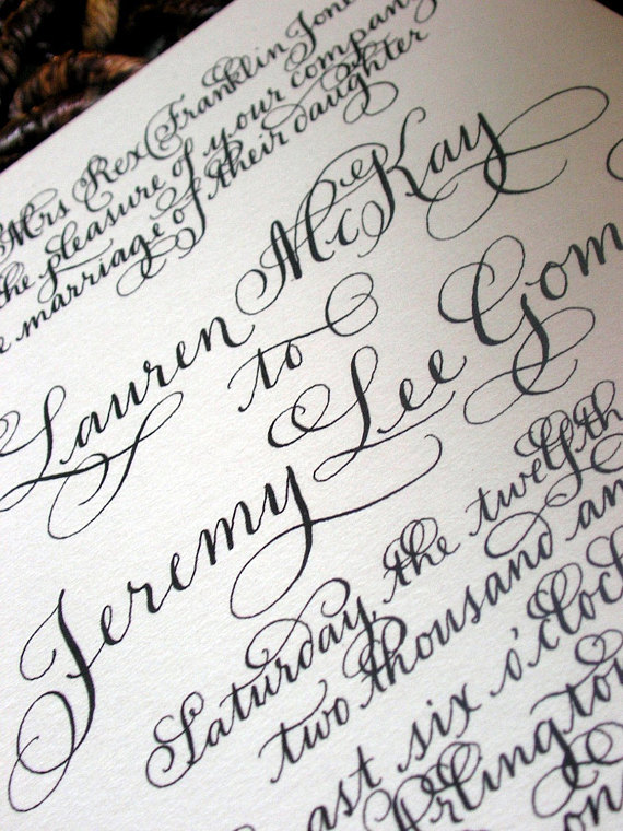 Calligraphy Wedding Invitations Love No. 19
