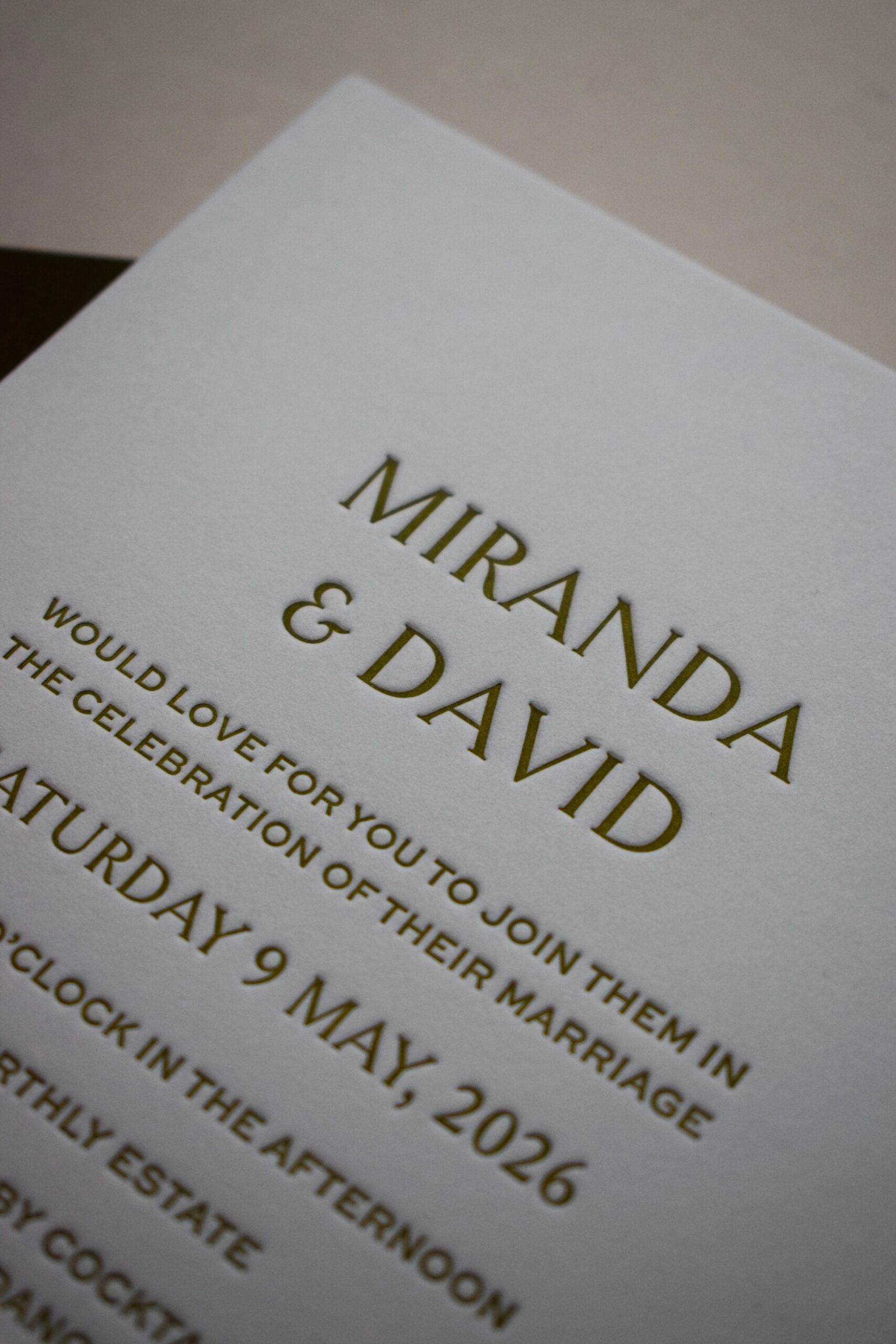 Modern Letterpress wedding Stationery
