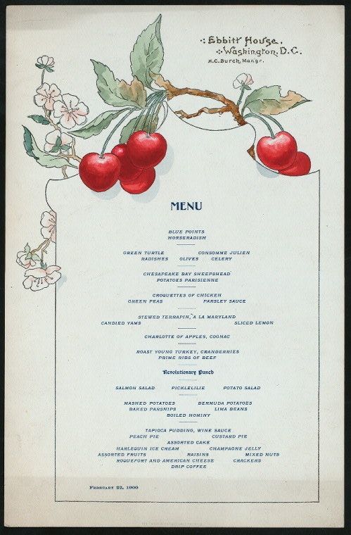 Print and Hang! Menus from the New York Public Library