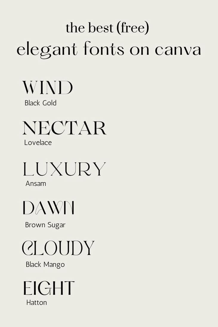 The Best Free Elegant Fonts On Canva