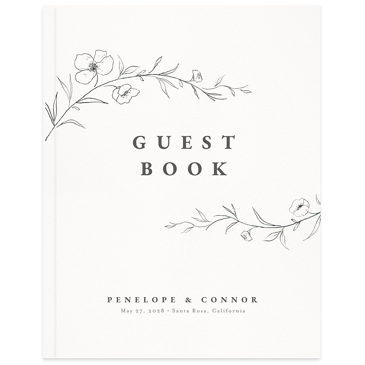 Graceful Botanical Wedding Guest Book
