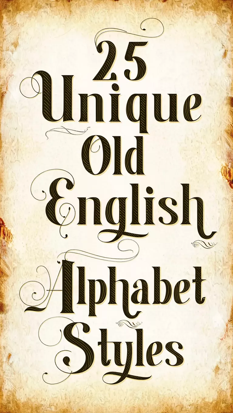 25 Unique Old English Alphabet Styles with Numbers & Symbols