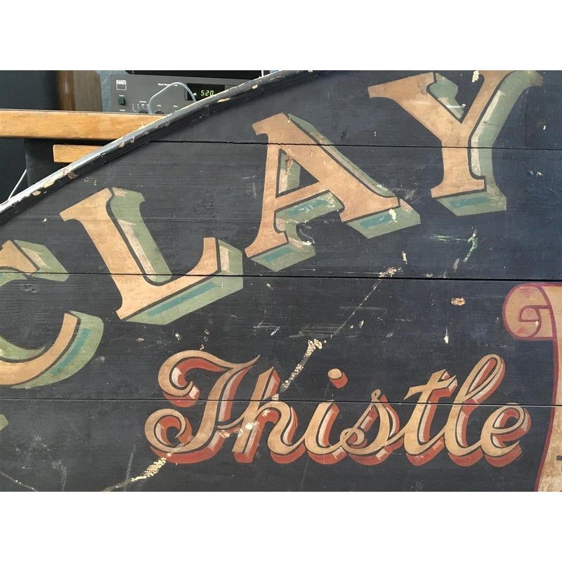 Monumental Hand Painted Antique Thistle Brewery Sign