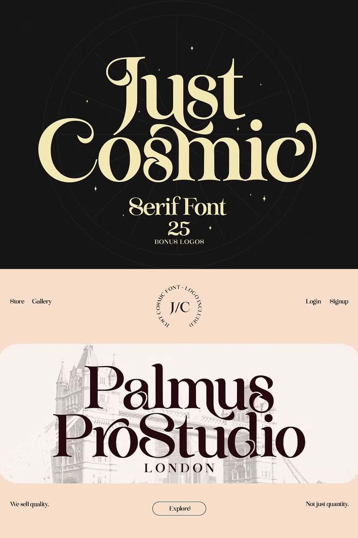 Just Cosmic Font + Logos