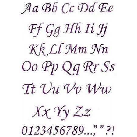 Small Script Alphabet and Numbers Wall Stencil -e138s by Designer Stencils