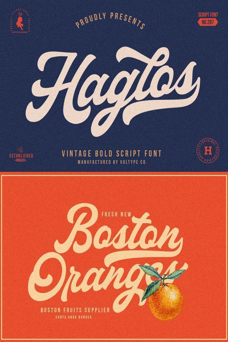 Haglos — bold script 58
