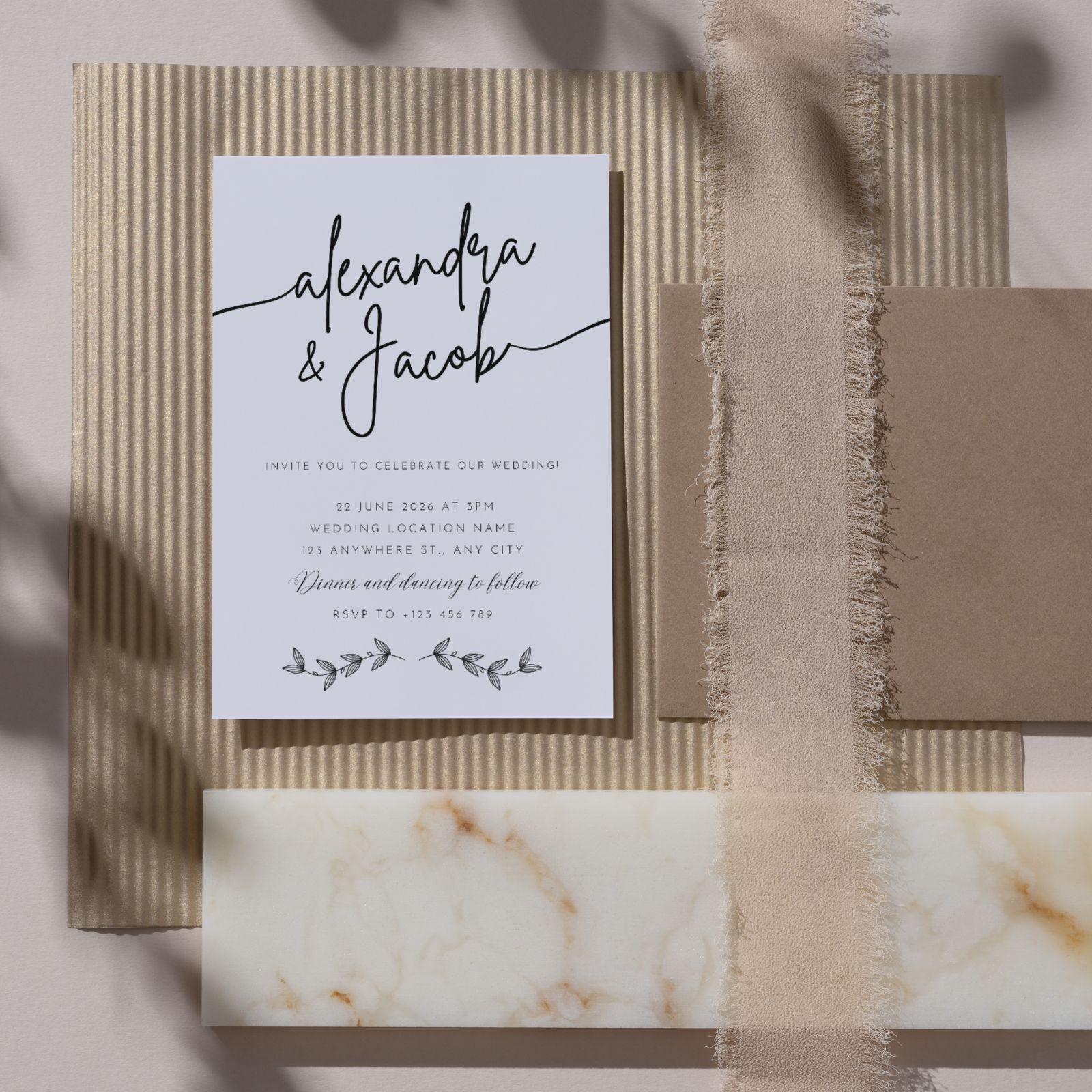 Editable Wedding Invitation Template – Instant Download & Customizable in Canv