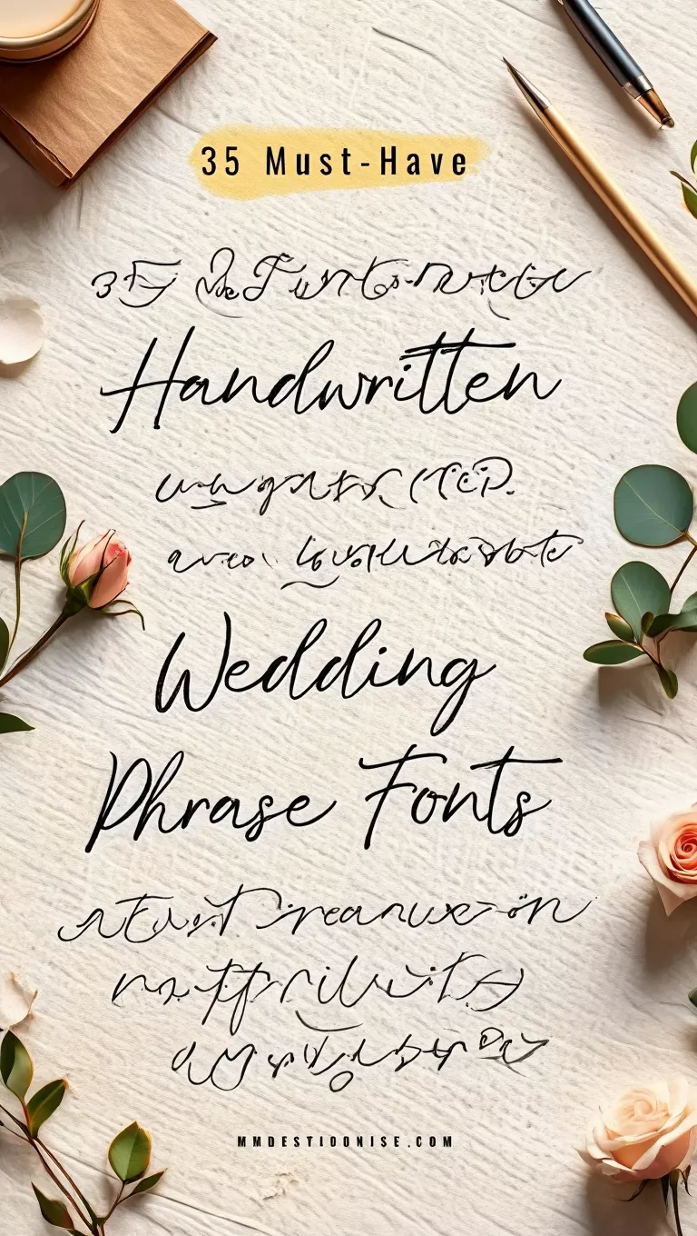 35 Must-Have Handwritten Wedding Phrase Fonts — Instant Download