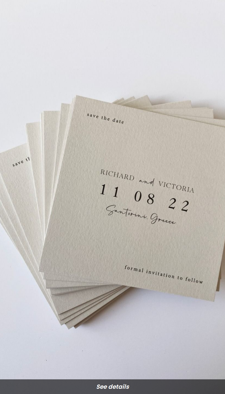 Elegant Minimalist Modern Save the Date Cards