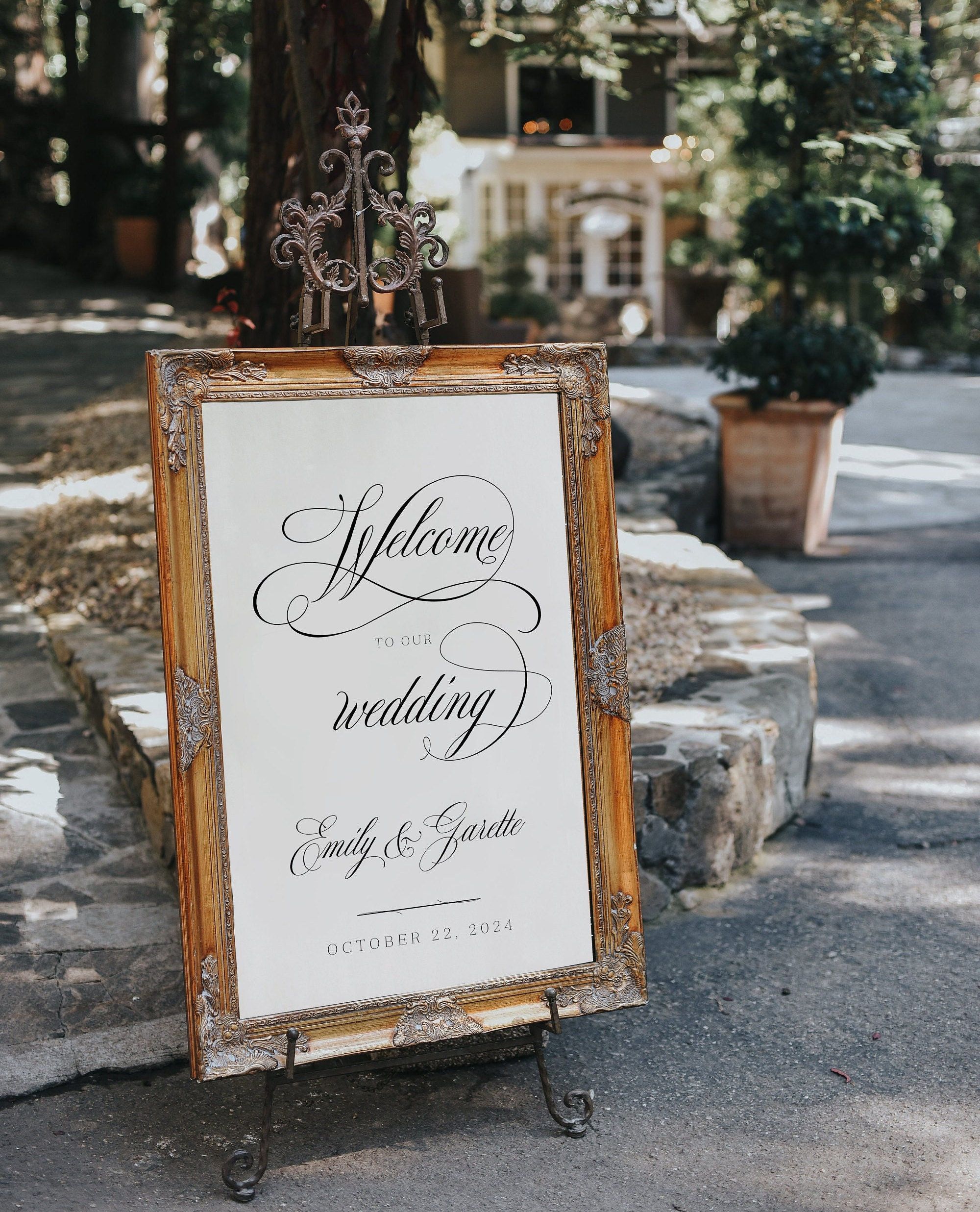 All Script Classic Welcome Sign,  Vertical Calligraphy Welcome Wedding Sign, Printable sign — Claire