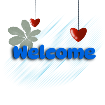Welcome Lettering With Hanging Two Love And Leaf, Welcome, Lettering, Text PNG Transparent Clipart Image and PSD File for Free Download