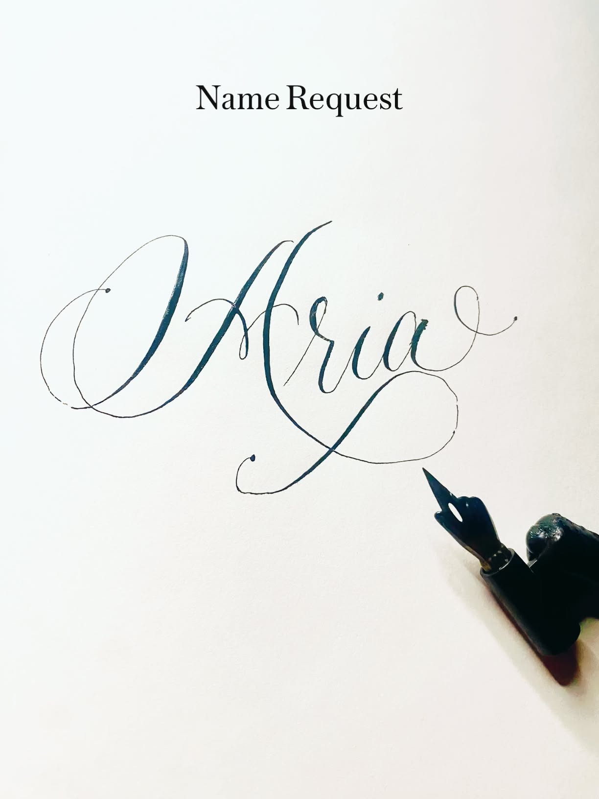 Dip Pen Calligraphy Name Aria