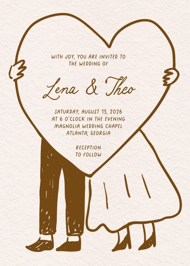 Sketching Love — Wedding Invitation Template (Free) | Greetings Island