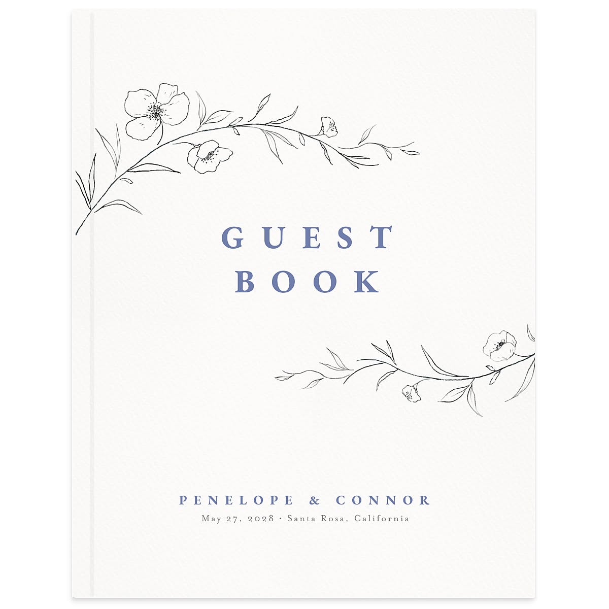 Graceful Botanical Wedding Guest Book