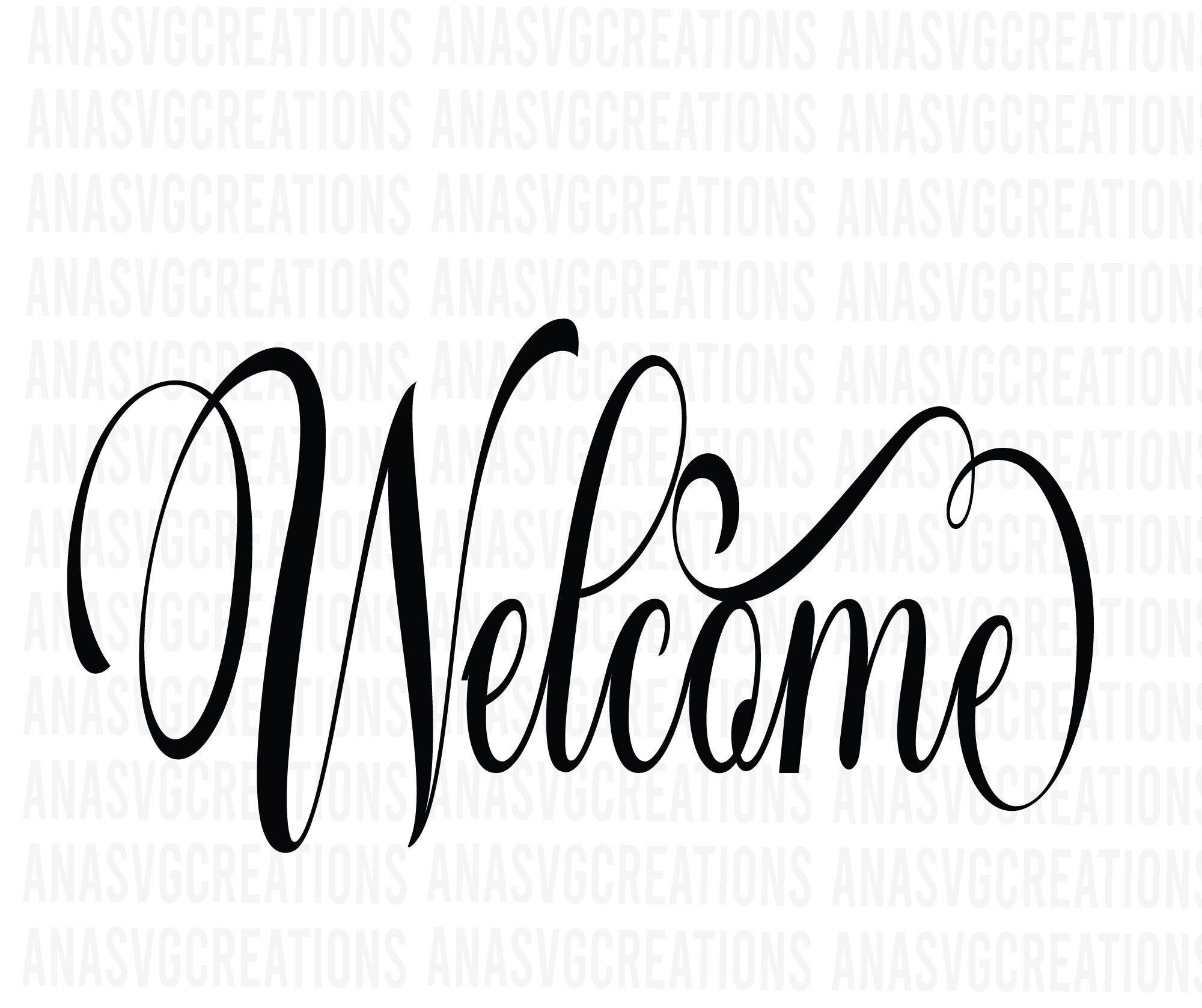 Panneau de bienvenue SVG, tapis de bienvenue, décoration d’intérieur (fichier numérique)