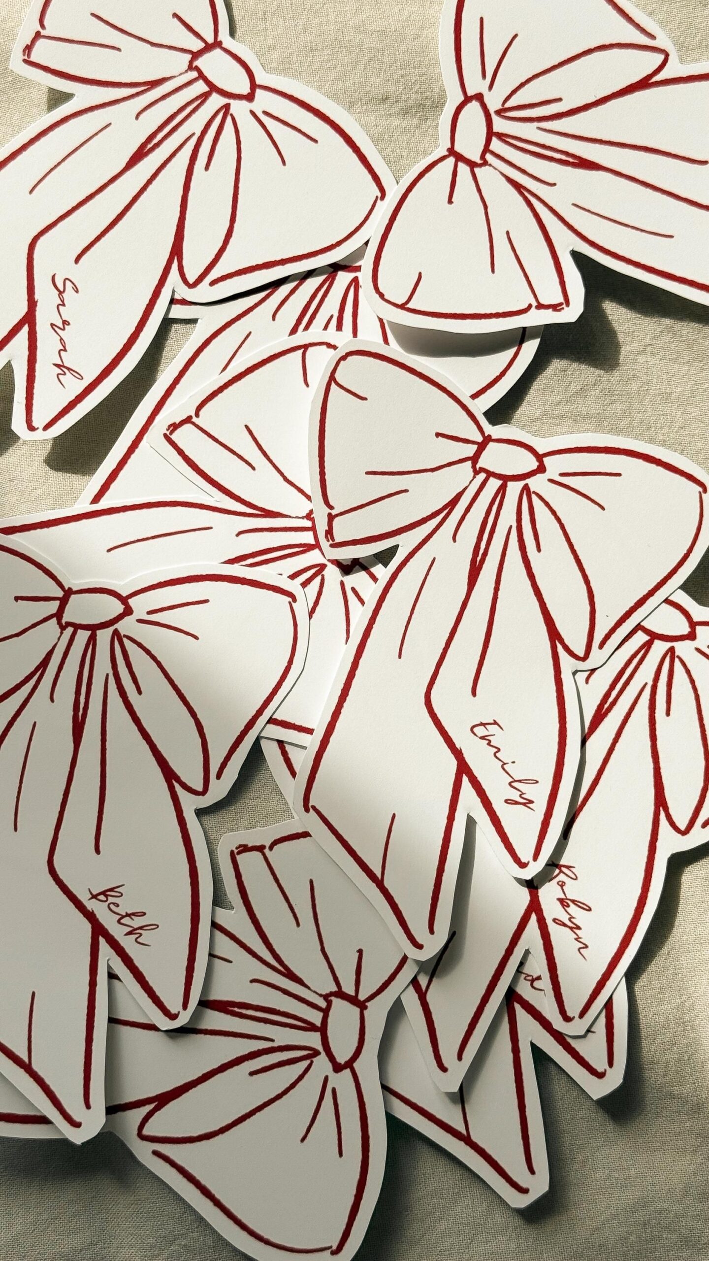 Bow Name Place Cards, Vintage Party Decor, Bow Wedding Name Card, Dinner Party Table Decor Wedding Stationary