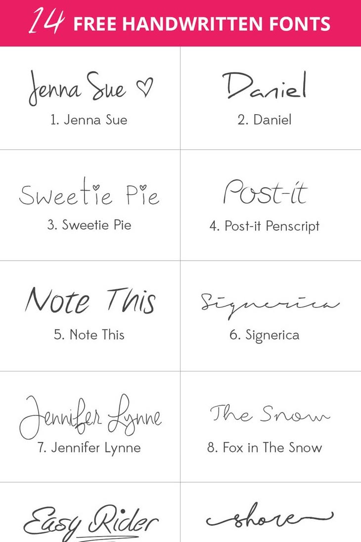 14 Free Handwritten Fonts — Graphicadi