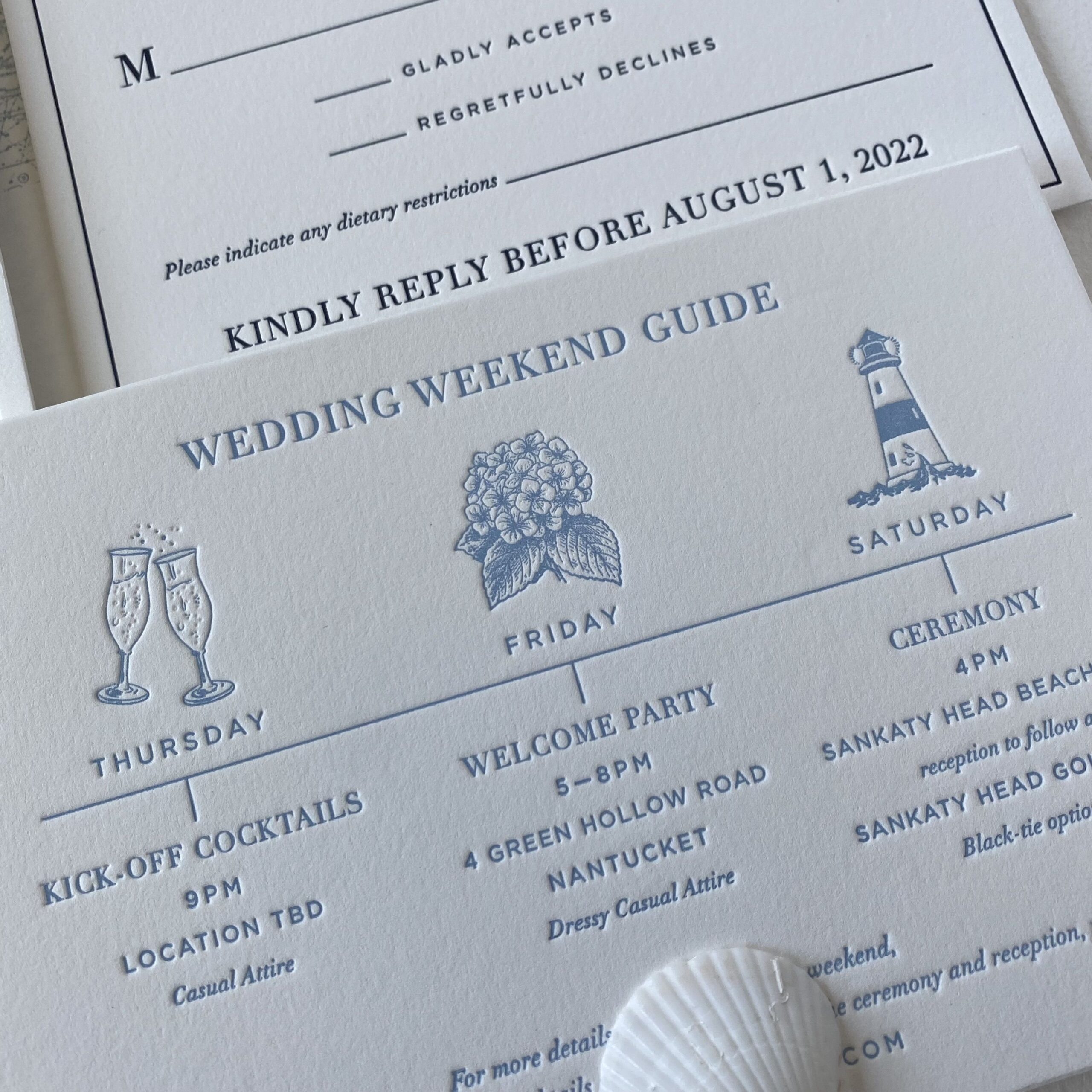Sesame Letterpress Nautical Wedding Timeline