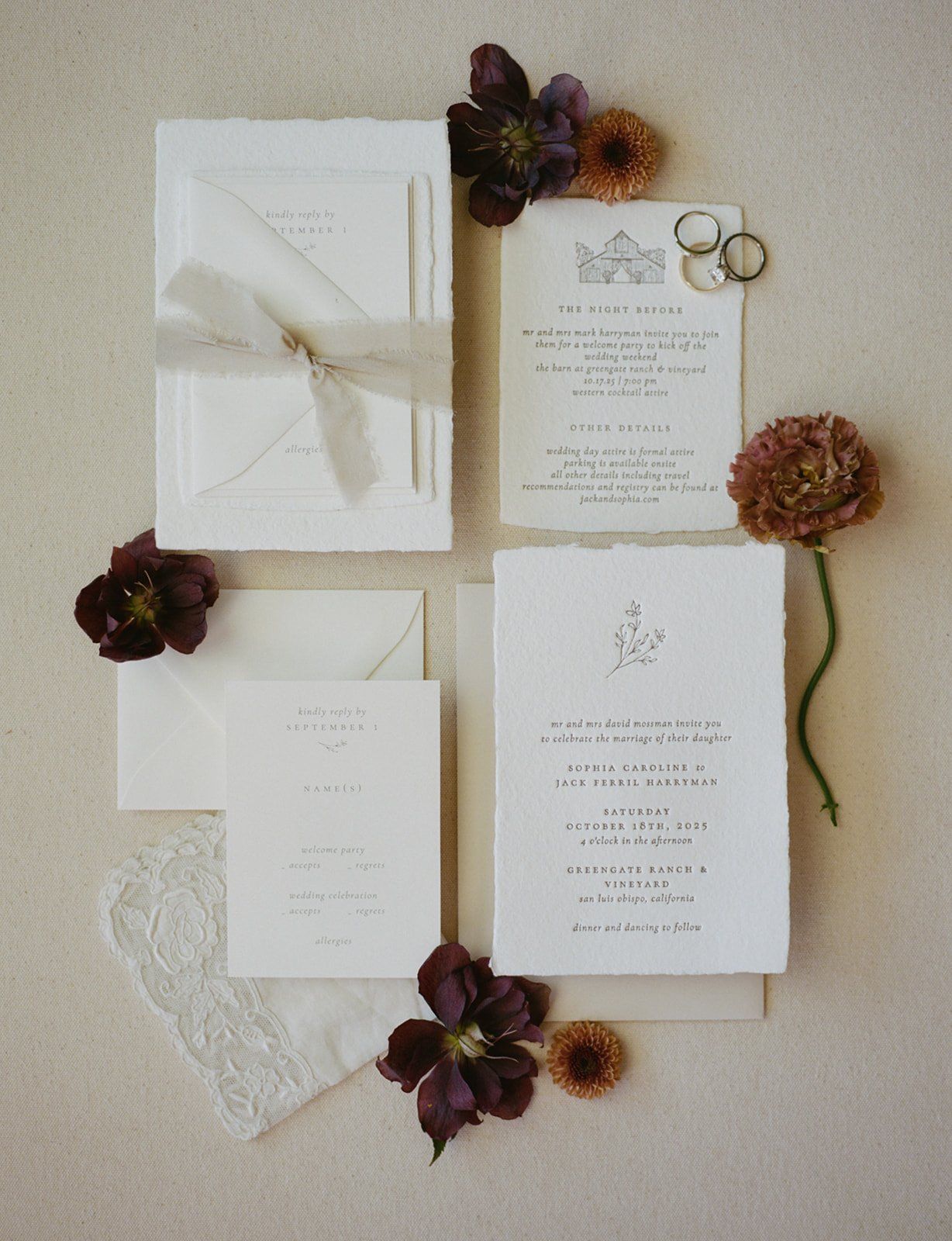 Wedding Invitations, Branding and Website Design For Wedding Planners and Photographers- Dallas, Texas — August and White
