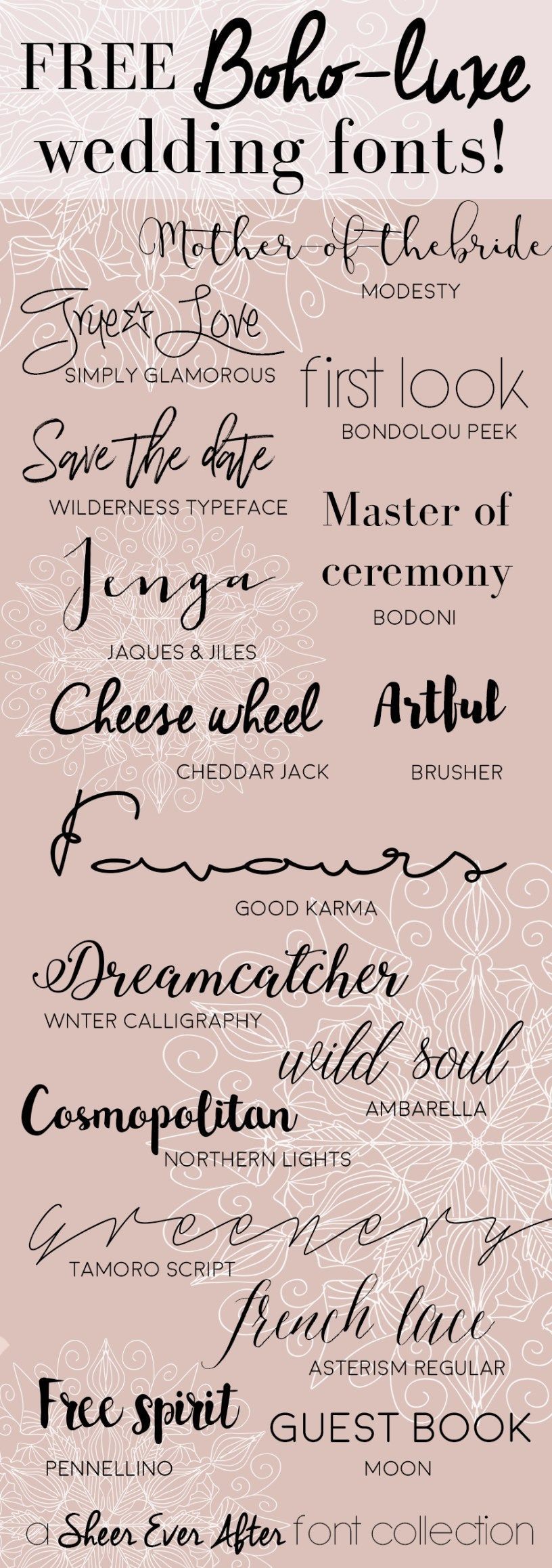Whimsical Handwritten Wedding Font Bundle for Invitations, Signage, and