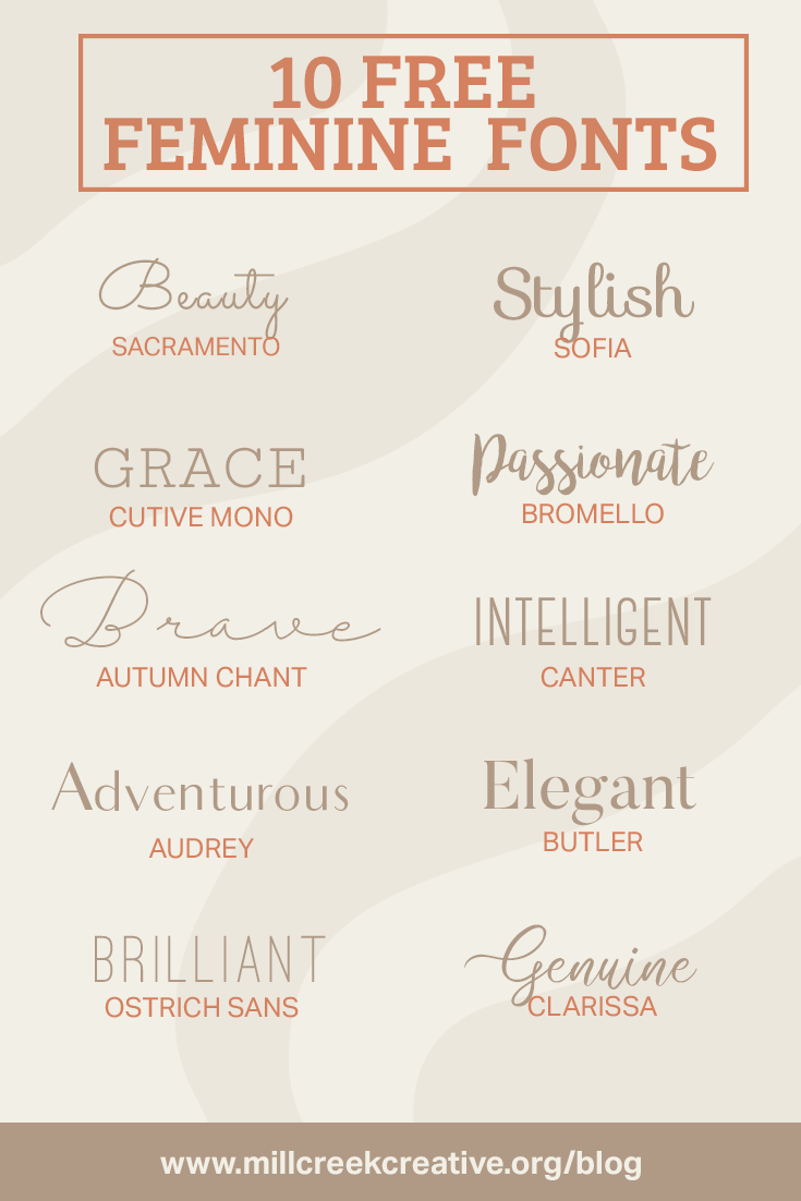 10 Free Feminine Fonts — Mill Creek Creative