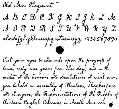 Old Man Eloquent, an Early 1800s Quill Pen Font