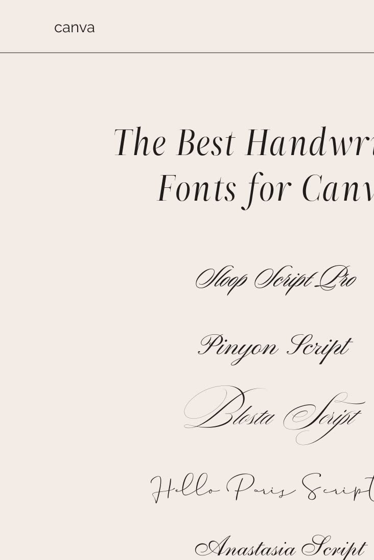 Best Handwritten Fonts for Canva | Elegant Script Fonts for Creative Design