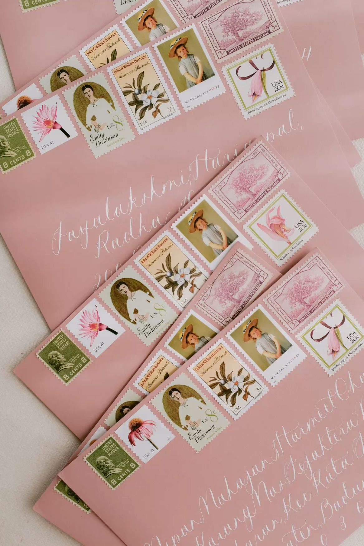 Vintage stamps for this Balinese Wedding