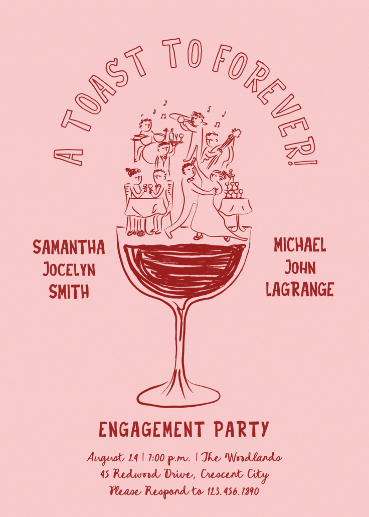 A Toast to Forever — Engagement Party Invitation Template | Greetings Island