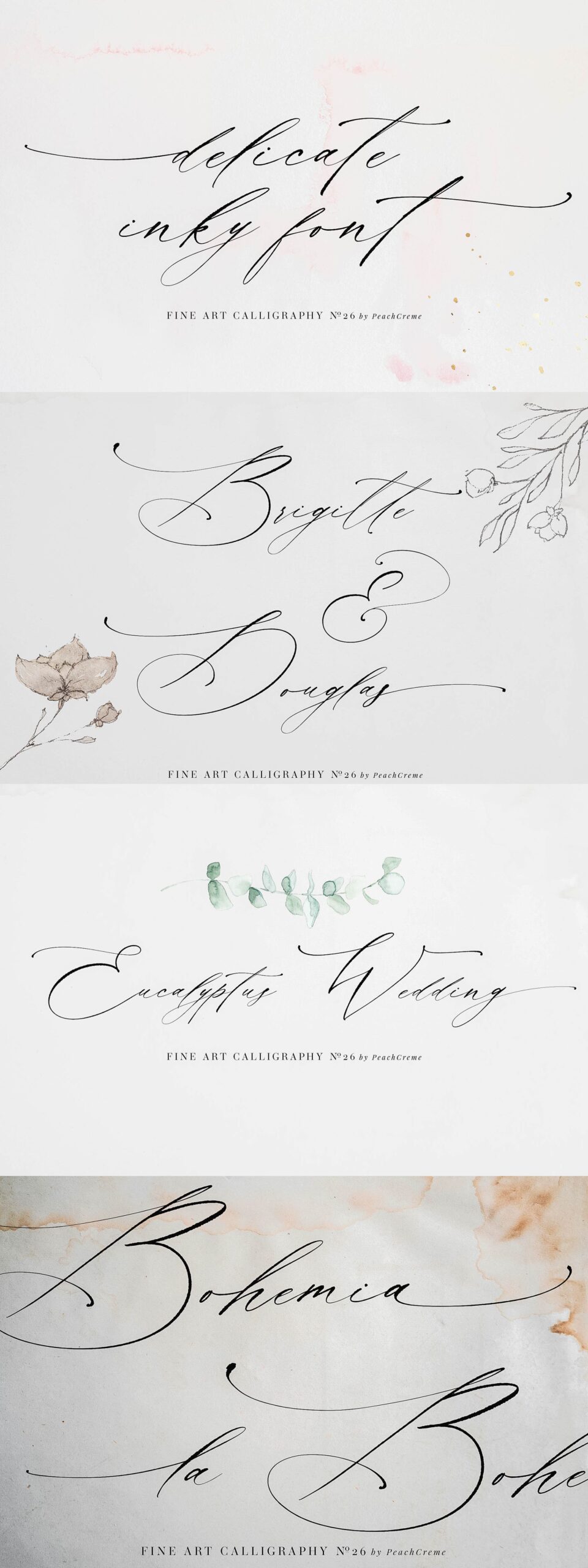 La Bohemia // Fine Art Calligraphy by Peachcreme | Creative Market