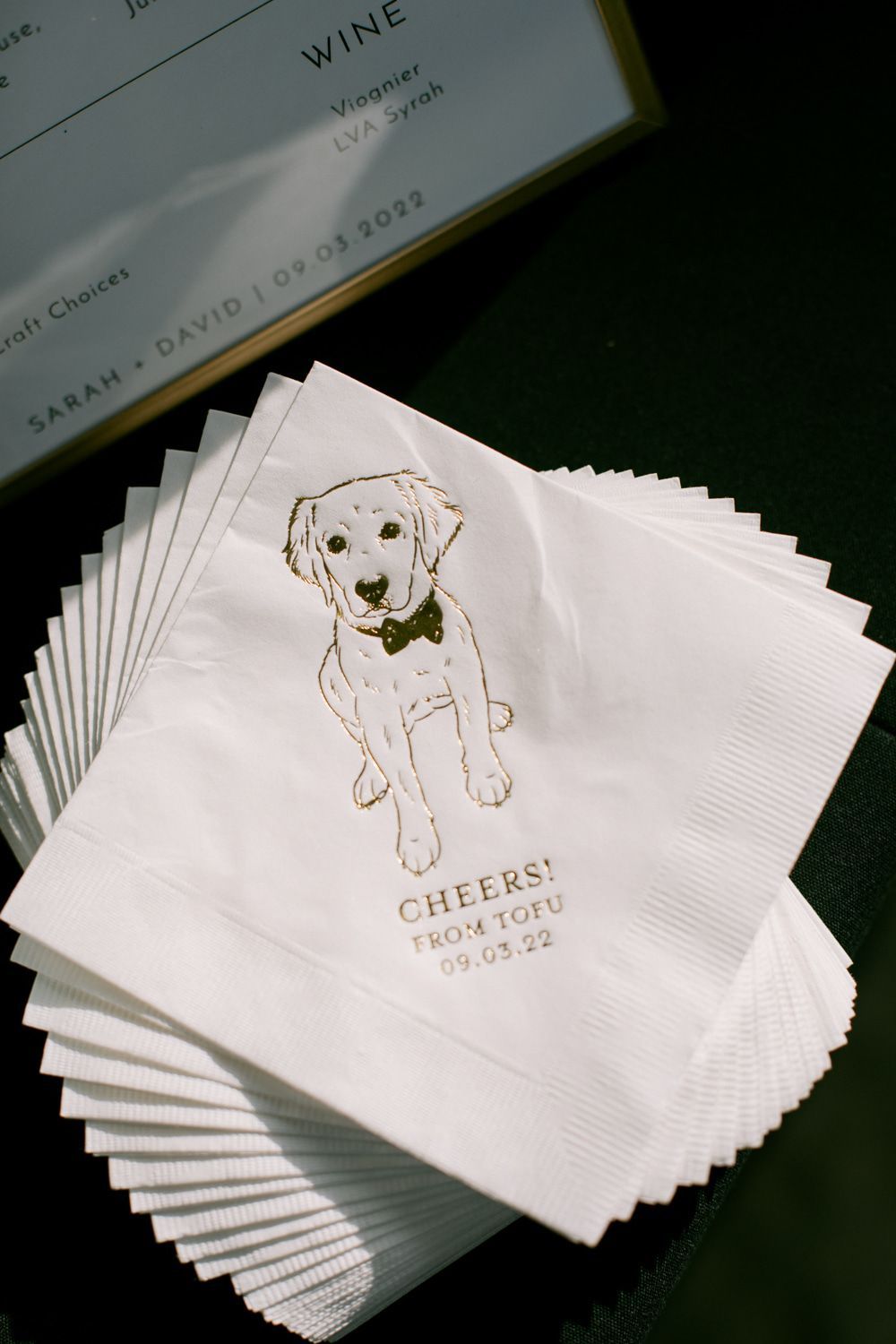 Personalised Dog Pet Wedding Napkins