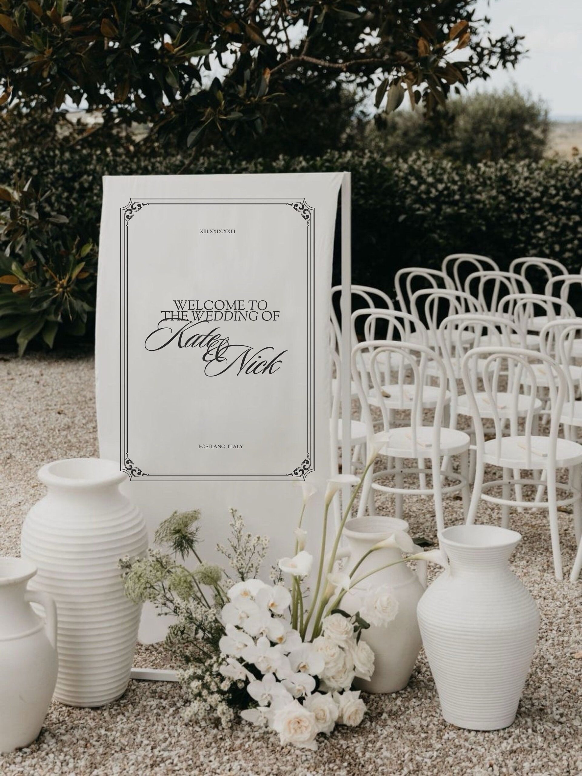 Vieux modèle de plaque de bienvenue de mariage personnalisé Hollywood | Panneau de bienvenue de mariage minimaliste | Panneau de bienvenue pour mariage | Plaques de mariage vintage