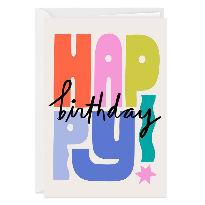 Bold and Bright Happy Custom Birthday Card