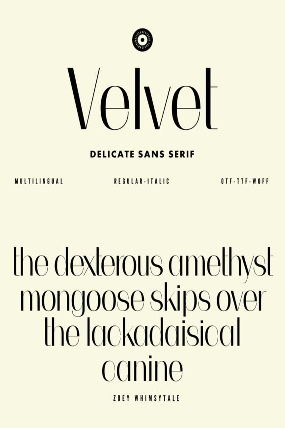 Velvet Font: Modern Chic and Timeless Elegance for Minimalist Designs