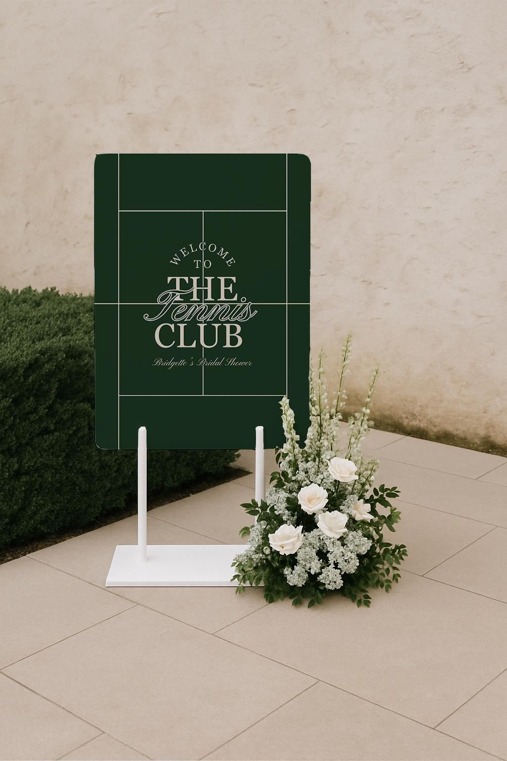 Modèle de plaque de bienvenue pour tennis