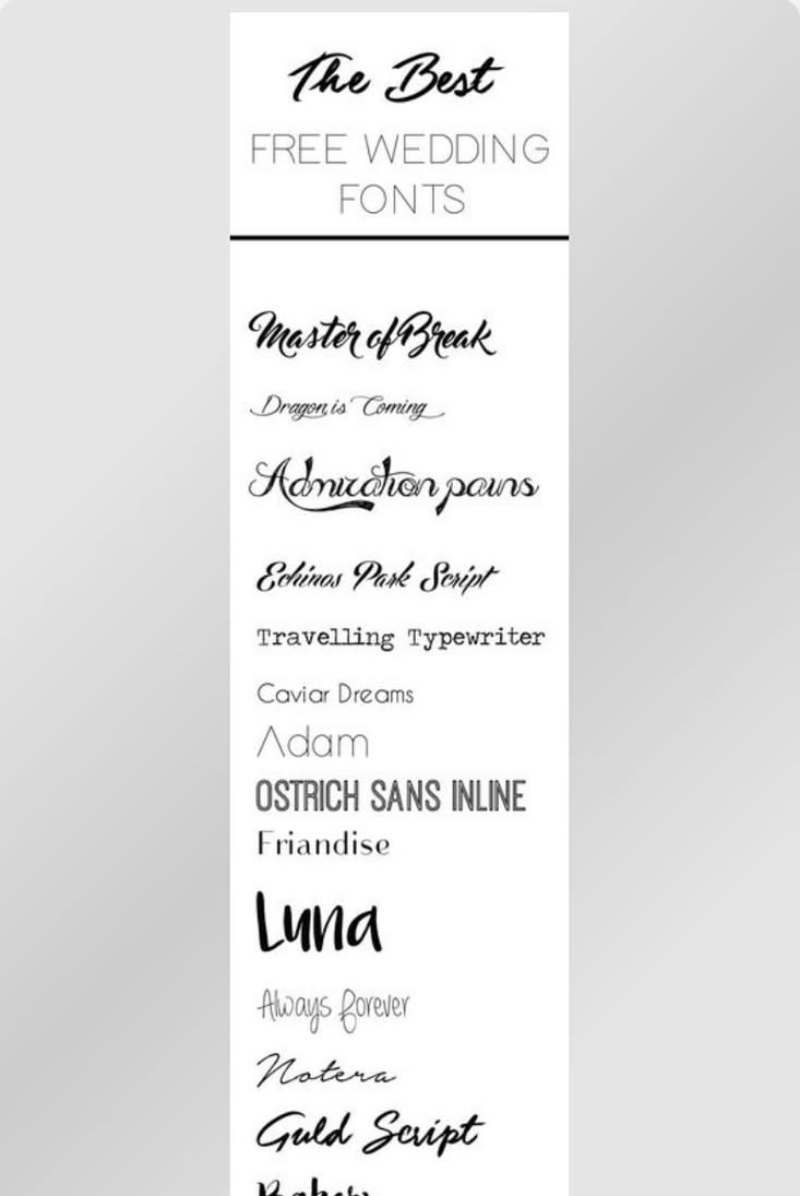 Free Wedding Fonts: Elegant Script & Modern Typefaces in 2025 | Free wedding fonts, Wedding fonts,