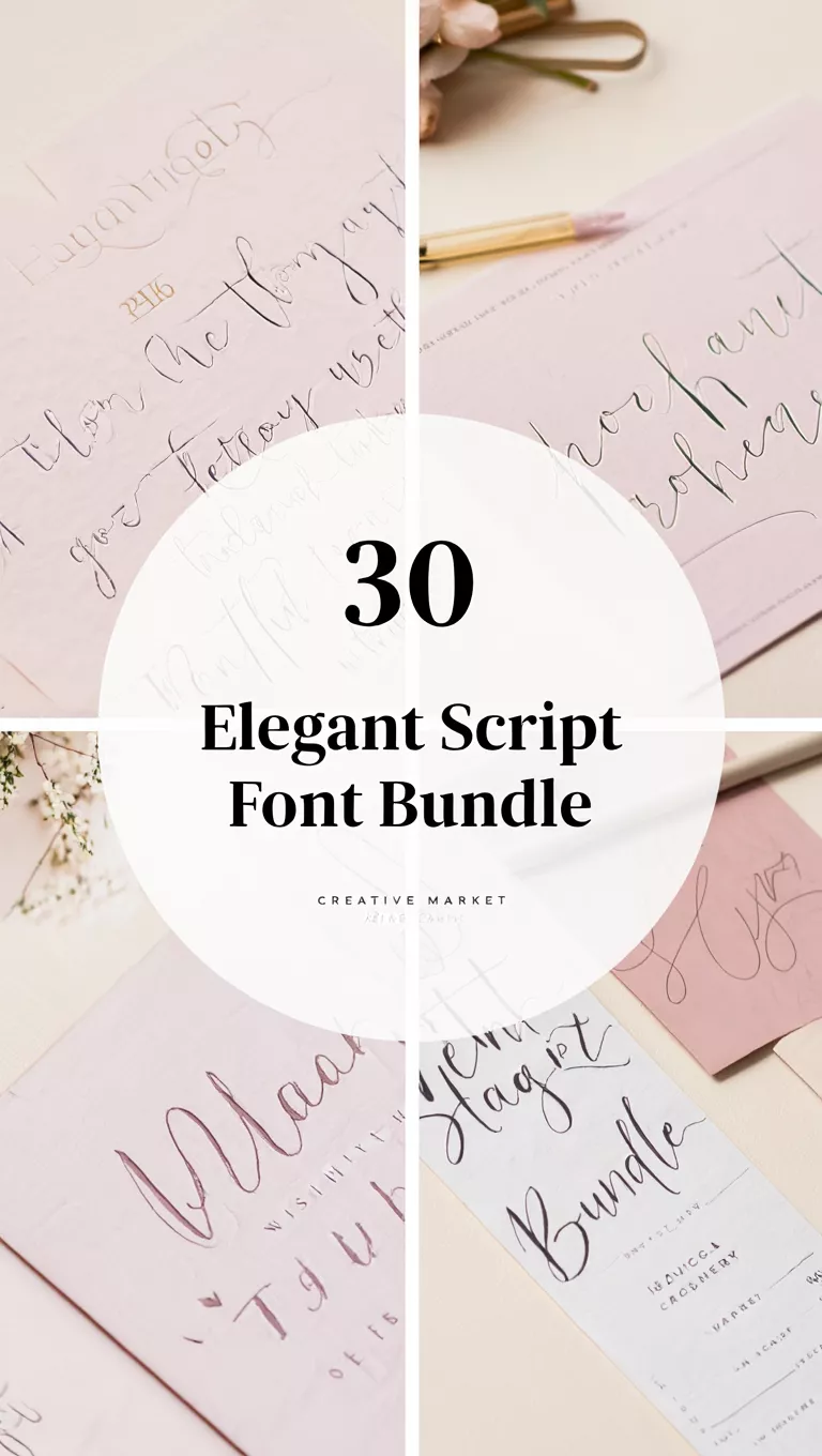 Romantic Canva Font Bundle Product Mockup Romantic Fonts for Designers