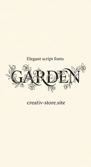 Garden Elegant Script Font with Floral Flourishes
