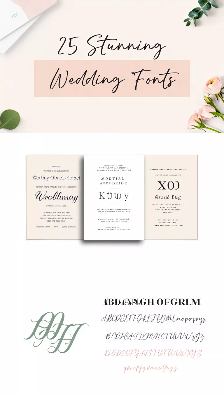 25 Stunning Wedding Fonts for Elegant Designs & Branding