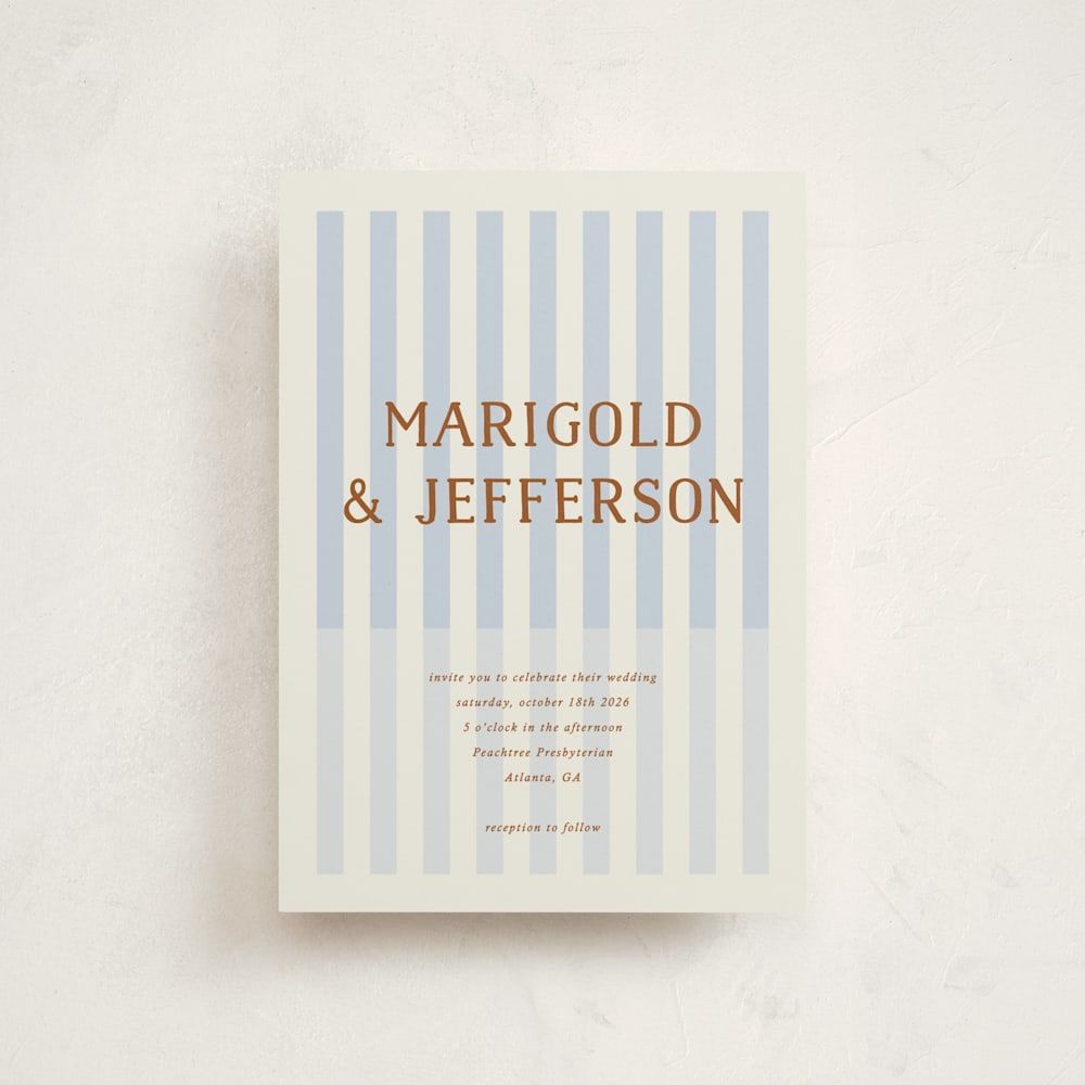 Petite Wedding Invitations Modern Stripes — Blue