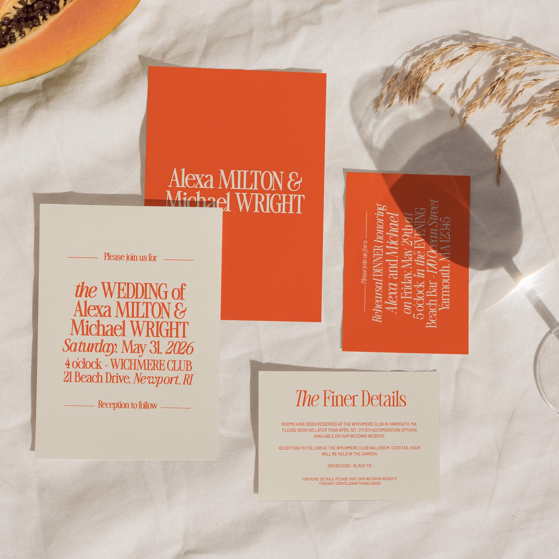 Lot de faire-part de mariage rétro moderne, ensemble de modèles d’invitations minimales, suite sur invitation moderne, mariage garden-party, carte de détails, modifiable