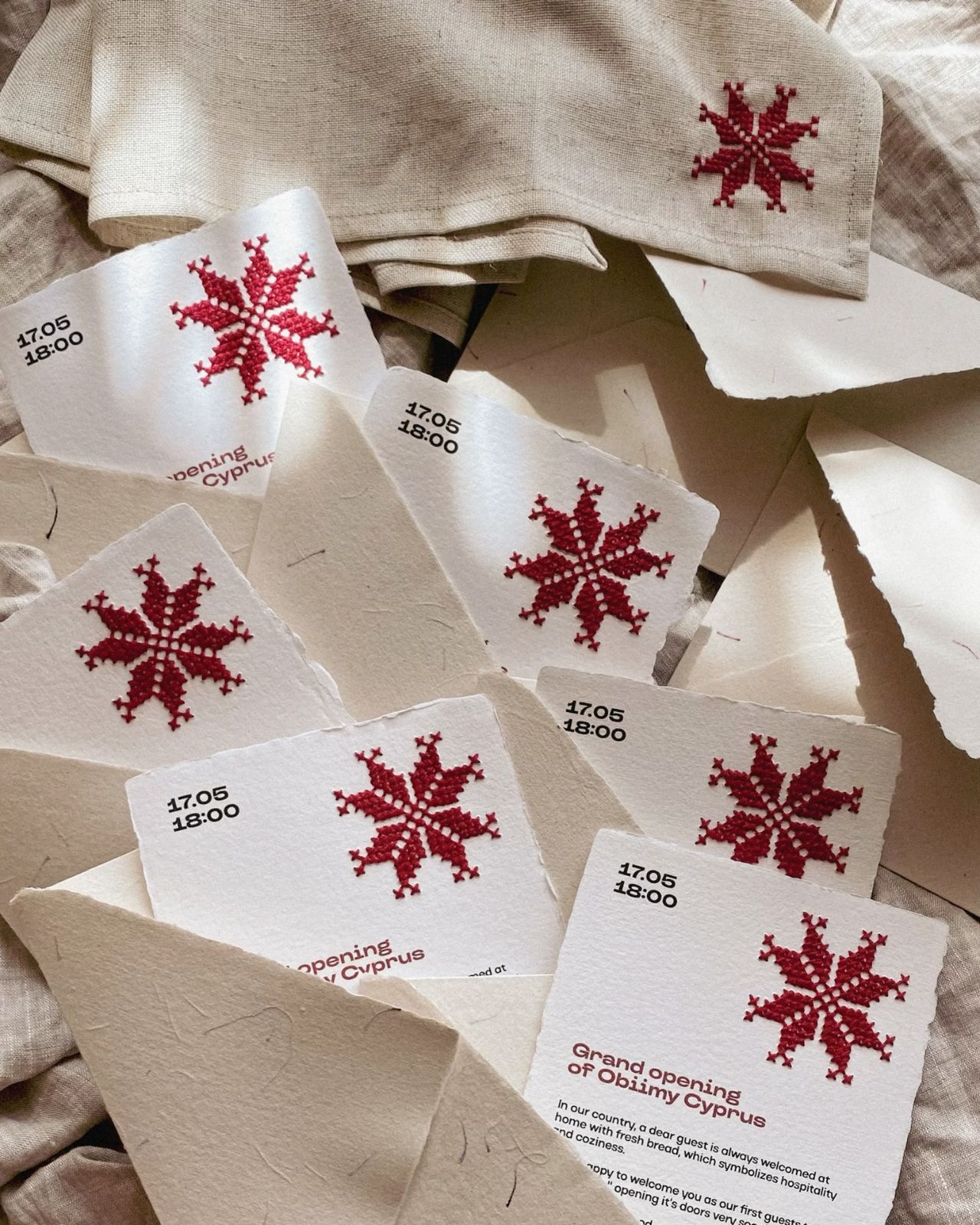 Invitations with embroidery